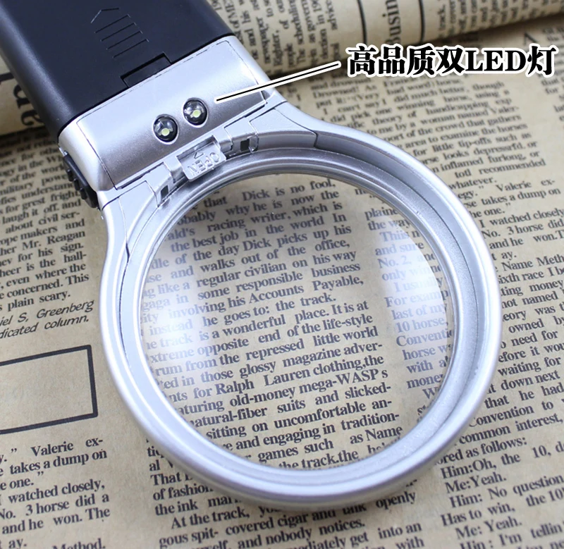 Handheld Magnifier With LED Light 3X Foldable Magnifying Glass With Holder Reading Magnifier Lamp Multifunctional Jewelry Loupe