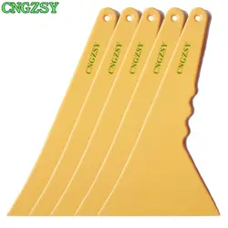 CNGZSY 5 шт.. автомобильная пленка инструменты треугольник пластик желтый соскабливающий аппликатор острый скребок пузырьковый скребок для