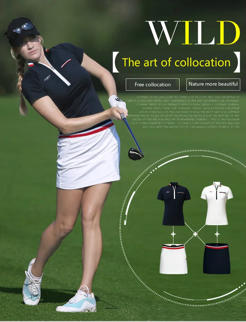 Платье для гольфа Женская футболка для гольфа футболка с коротким рукавом летняя дышащая женская футболка с короткими рукавами