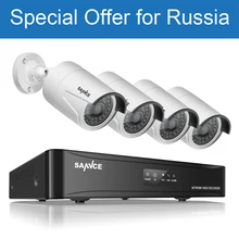 SANNCE 4CH NVR 960P IP Network PoE Video Record 1.3M IR Outdoor CCTV Security Camera System Home video Surveillance kit RU Stock