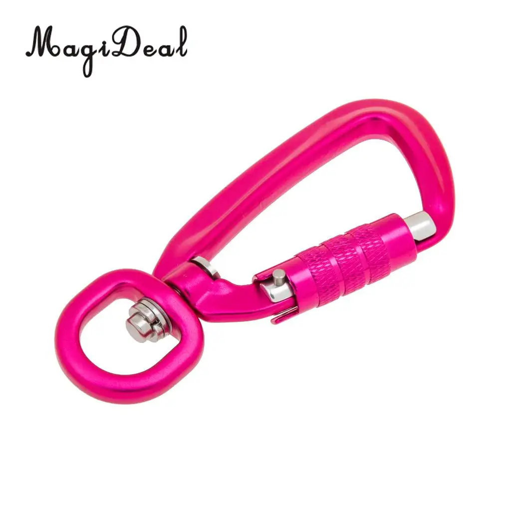 MagiDeal Portable 500KG Auto Locking Carabiner Rotating Ring Outdoor Keychain Hook for Climbing Camping Fishing Hiking Traveling