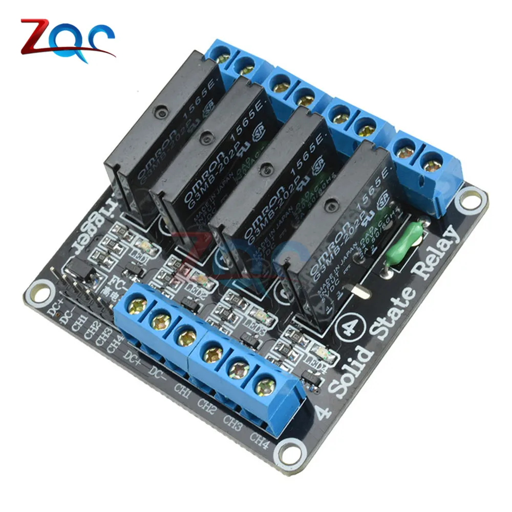 5V 4 CH Channel OMRON G3MB-202P Solid State Relay High Level Trigger Effective SSR AVR DSP Board w/ Resistive Fuse for Arduino 5V 4 CH Channel OMRON G3MB-202P Solid State Relay High Level Trigger Effective SSR AVR DSP Board w/ Resistive Fuse for Arduino