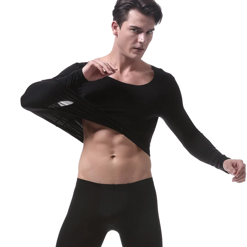 Men Underwear Super Thin Ice Silk Seamless Men Autumn Shirts U Pouch Bag Translucent Sexy Long Johns(not Include Pants) Men Underwear Super Thin Ice Silk Seamless Men Autumn Shirts U Pouch Bag Translucent Sexy Long Johns(not Include Pants)