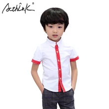 ActhInK/новое летнее платье в горошек для мальчиков, рубашки для девочек, детские свадебные рубашки с короткими рукавами для школы, брендовая одежда для маленьких мальчиков на день рождения, C328