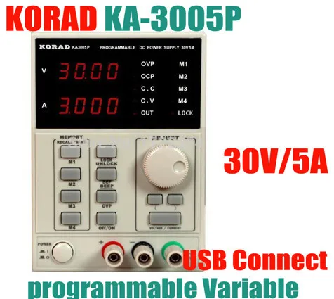 

KORAD KA3005P High precision Programmable Adjustable Digital DC POWER SUPPLY 30V/5A R232 and USB Connect computer 220V