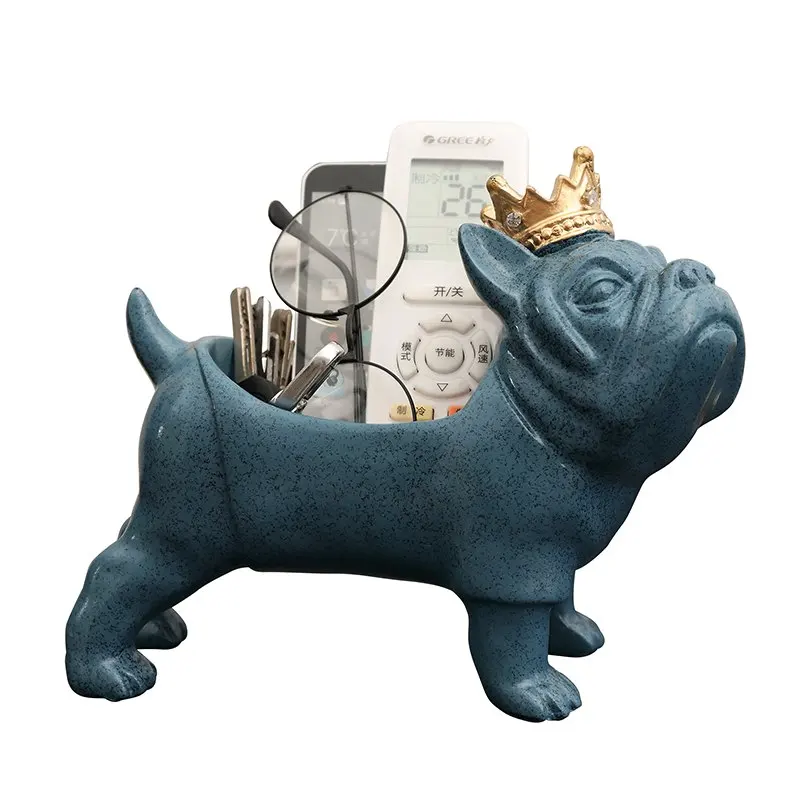 Billig Bulldog Figuren Schlüssel Organizer Tiere Lagerung Box Harz Kunst   Handwerk Hause Dekoration Zubehör Für Wohnzimmer R761