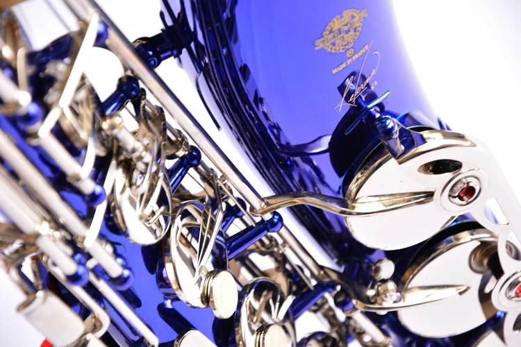 

Salma France SAS-R54 Alto Saxophone Silver Key Musical Instrument Professional Performance with accessories Blue Alto Saxophone