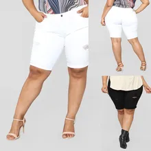 Брюки джинсы летние пикантные Для женщин повседневные джинсы эластичные большие свободные джинсовые голяшка средней высоты брюки джинсы 3,19