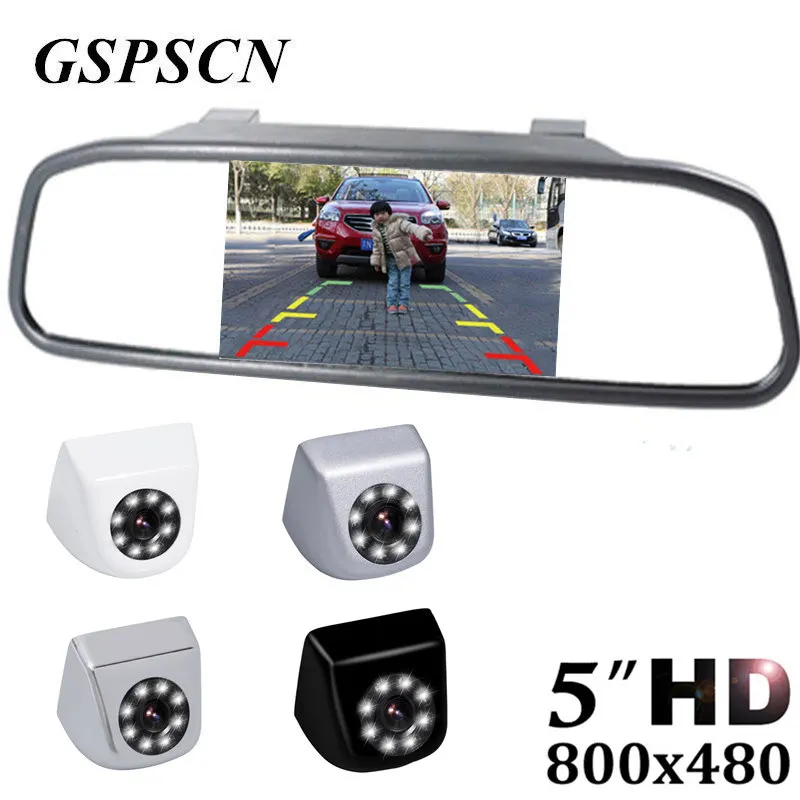 Автомобильная зеркальная Система помощи при парковке GSPSCN 5 дюймовый HD 800*480 TFT ЖК