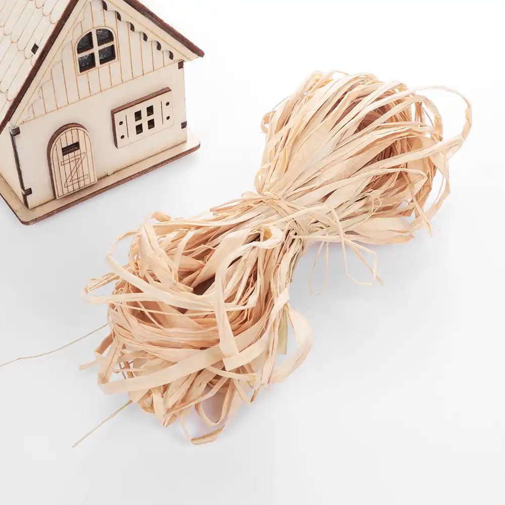 10pcs Bag Raffia Ribbon Packaging Wedding Box Dry Straw Paper