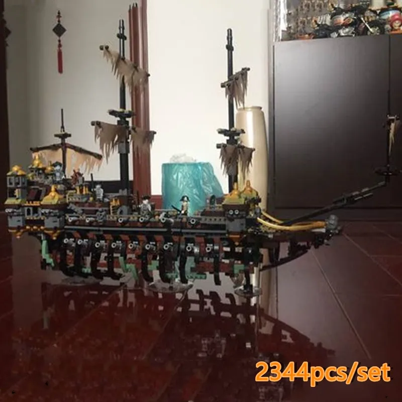 

New Pirate Ship Caribbean Slient Mary Set fit legoings Pirate Ship figures Model Building Blocks Bricks 71042 kid DIY Toys Gifts