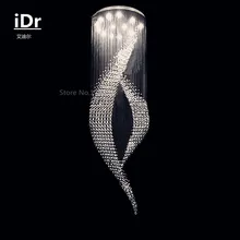 New luxury crystal chandelier penthouse floor living room stairs villa hanging wire crystal lamp 90