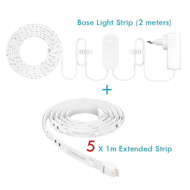Xiaomi Yee светильник, умный светильник, полоса плюс светодиодный светильник, полоса дистанционного управления, приложение для умного дома, расширяемая поддержка - Цвет: 1 add 5