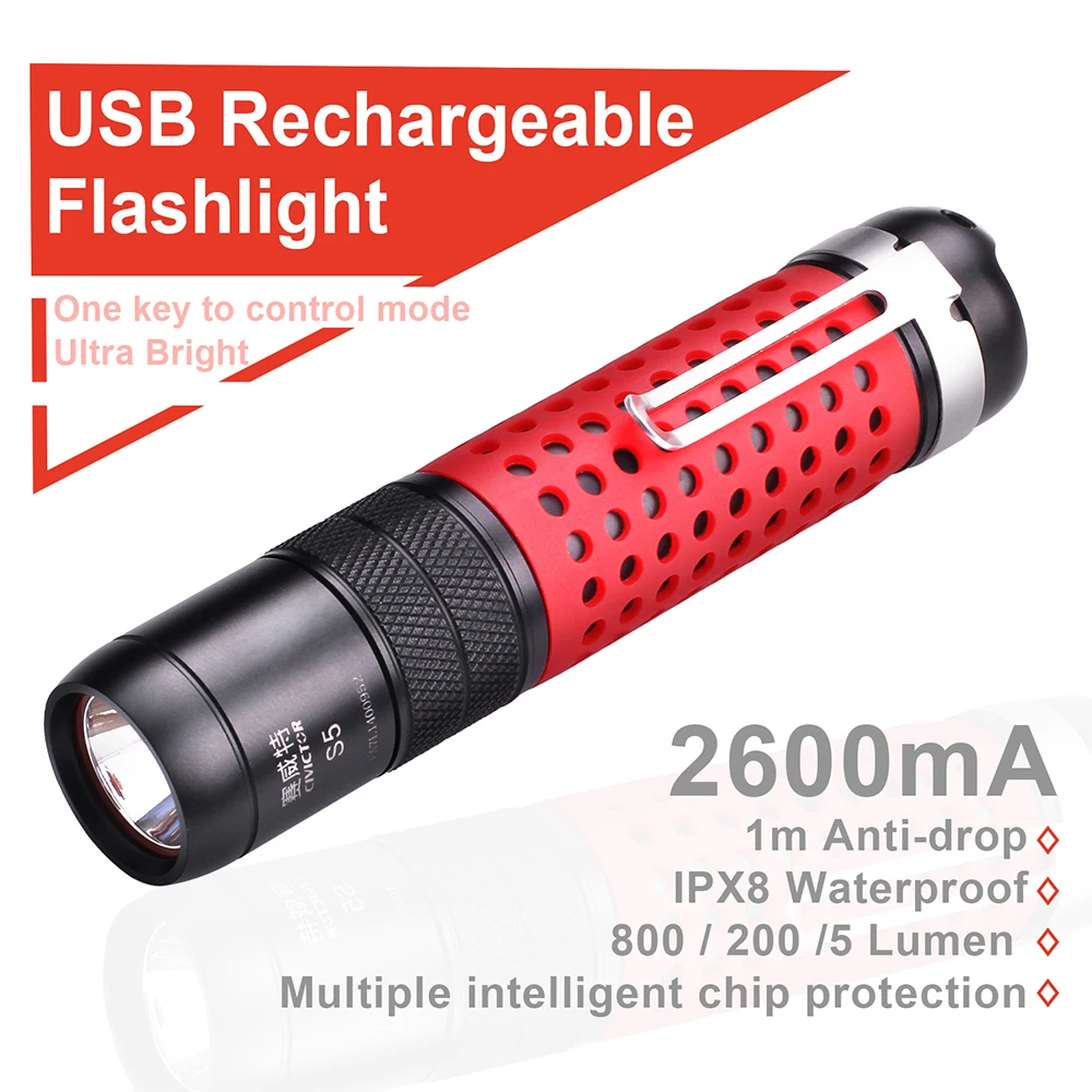 Супер яркий CREE светодиодный небольшой USB Перезаряжаемый фонарик 18650 аккумулятор