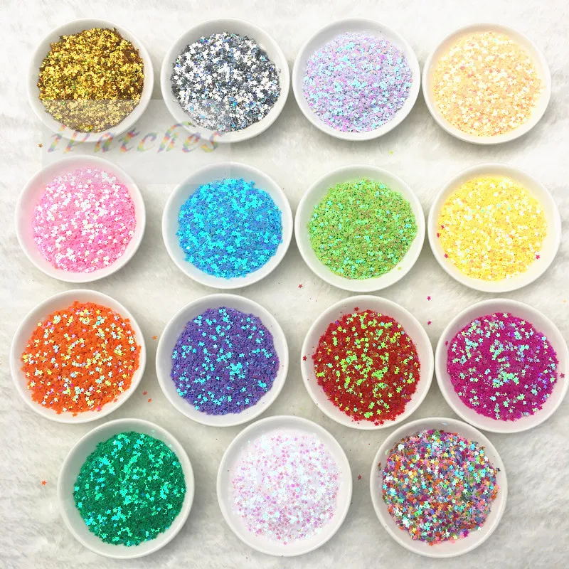 20g 3mm 4mm 5mm Star Shape Loose Sequins Glitter Paillettes Wedding