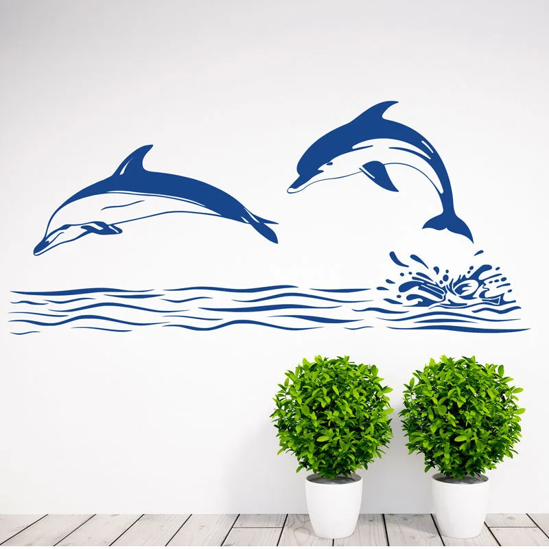 Buy Double Dolphin Wall Stickers Home Decor Bathroom