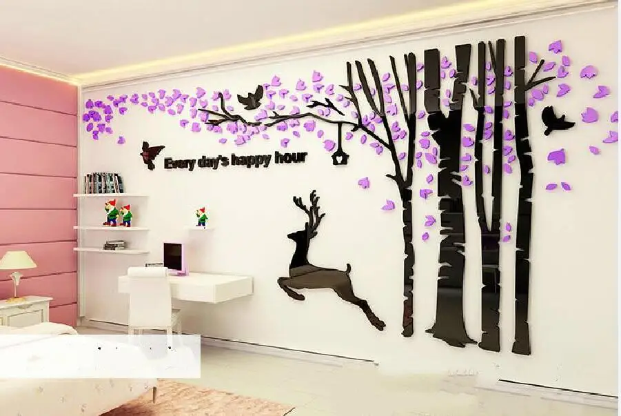 3D Acrylic Wall Stickers Tree Living Room Sofa TV Background Wall art