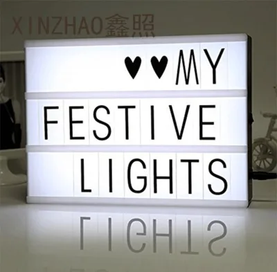 A4 Тип Батарея Powered DIY письмо символ Кино Tic свет коробке знак lightbox Доски для