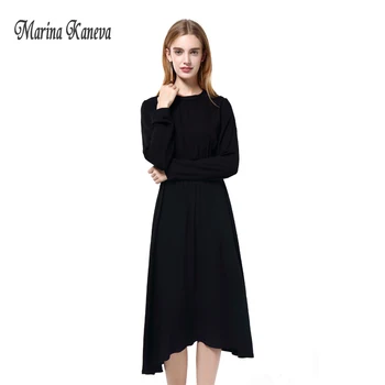 

Black Long Sleeve Workwear Dress Office Ladies Fashion Vestidos Women Autumn Elegant Dresses Solid Dress Women Streetwear Dress