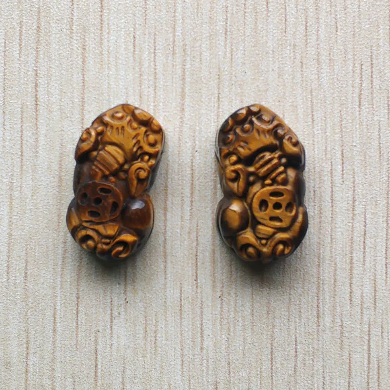 

Fashion high quality natural tiger eye stone carved brave troops puxiu pendants for jewelry making 2pcs/lot Wholesale Free