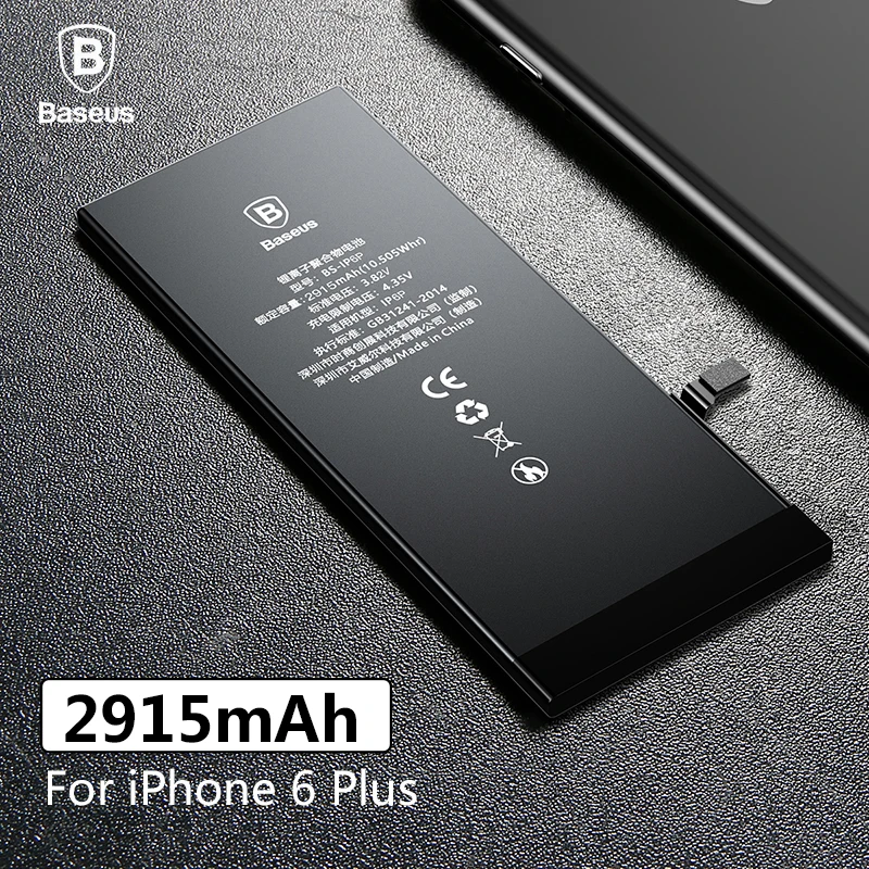 

Original Baseus 2915mAh Li-ion Battery For iPhone 6 Plus Bateria Internal Replacement Battery For iPhone 6G Plus Retail Package
