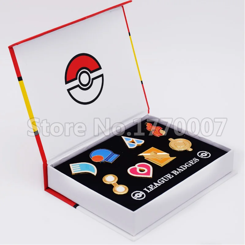 

Pokemon Gym Badges Hoenn Region League Pins Brooches 8pcs New in Box Collection Gift