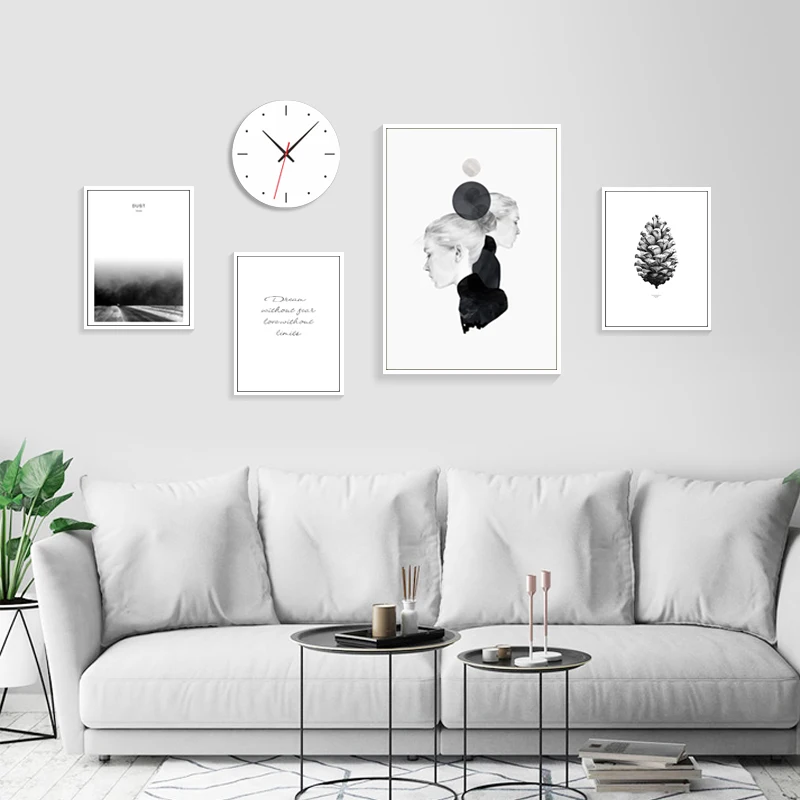 

Black And White Painting Nordic Poster Minimalist Print Quotes Posters And Prints Abstract Wall Art Canvas Girl Unframed