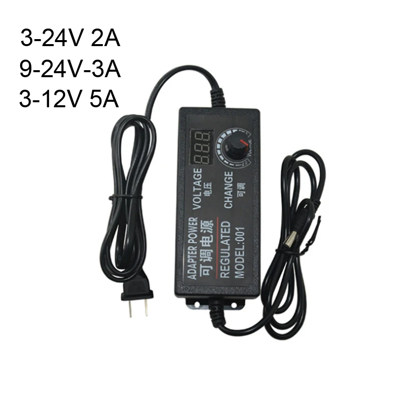 

DC 3V-12V 5A/9-24V 3A/3-24V 2A Power Adapter Constant current Adjustable Voltage Power Adapter With Display Voltage Regulator