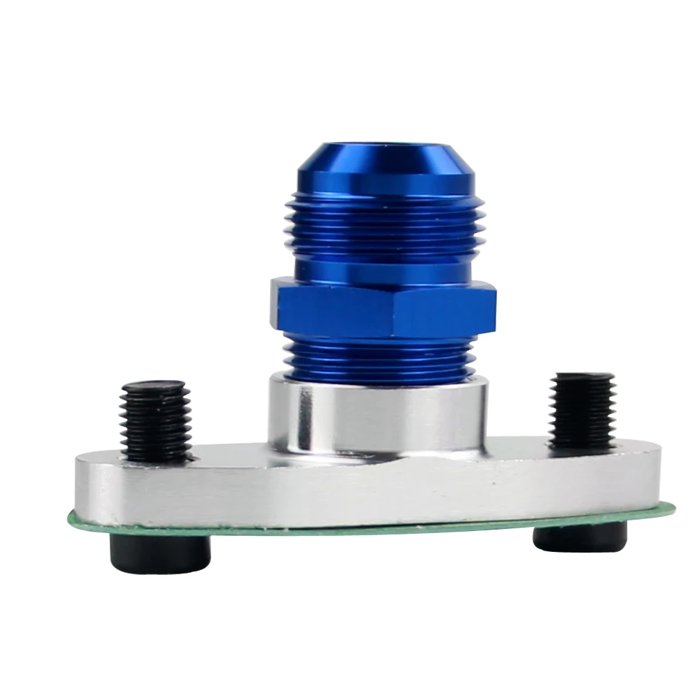 VR RACING - 1/2 NPT Female Aluminum Oil Drain Turbo Flange T3 T4 T04 GT40 GT55 silver + NPT 1/2 TO10AN Flare Fitting blue str