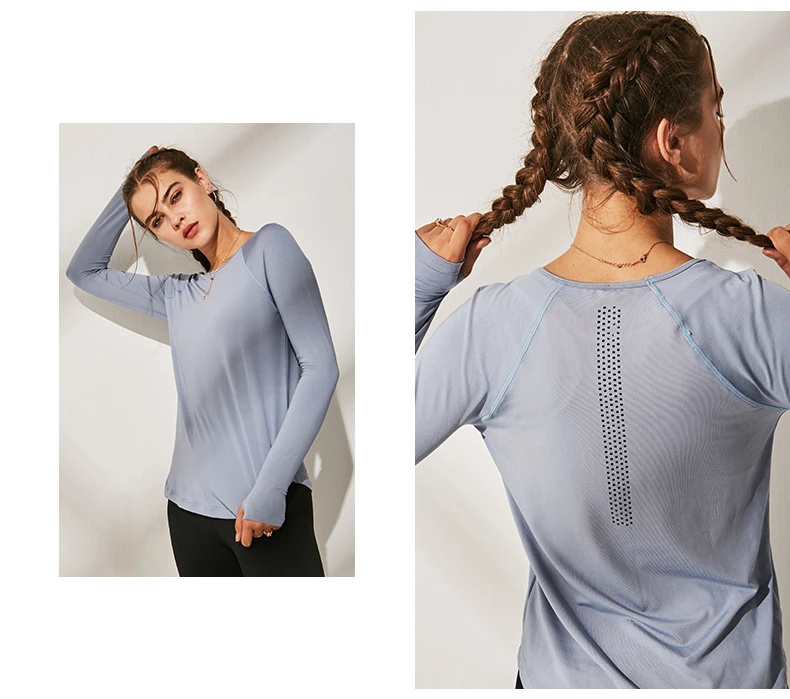 Correndo Camisas Slim de Fitness Esporte top