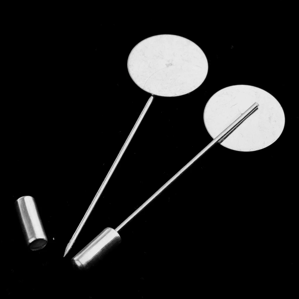 20 Pieces Copper Blank Base 1.5cm Lapel Stick Pin Hat Brooch DIY Art Craft Making Findings Jewelry