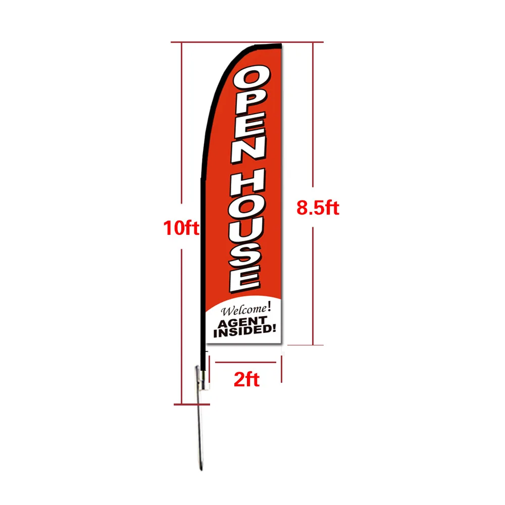Double-Sided, Poles and Cross Base Included - Style 1 10ft Feather Banner Sale
