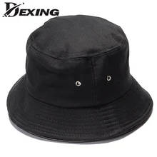 Унисекс стиль черный хлопок ведро шляпа для мужчин и женщин плоский сплошной Боб Повседневная шляпа, Панама для защиты от солнца уличная хип-хоп шапка Рыбалка шляпа