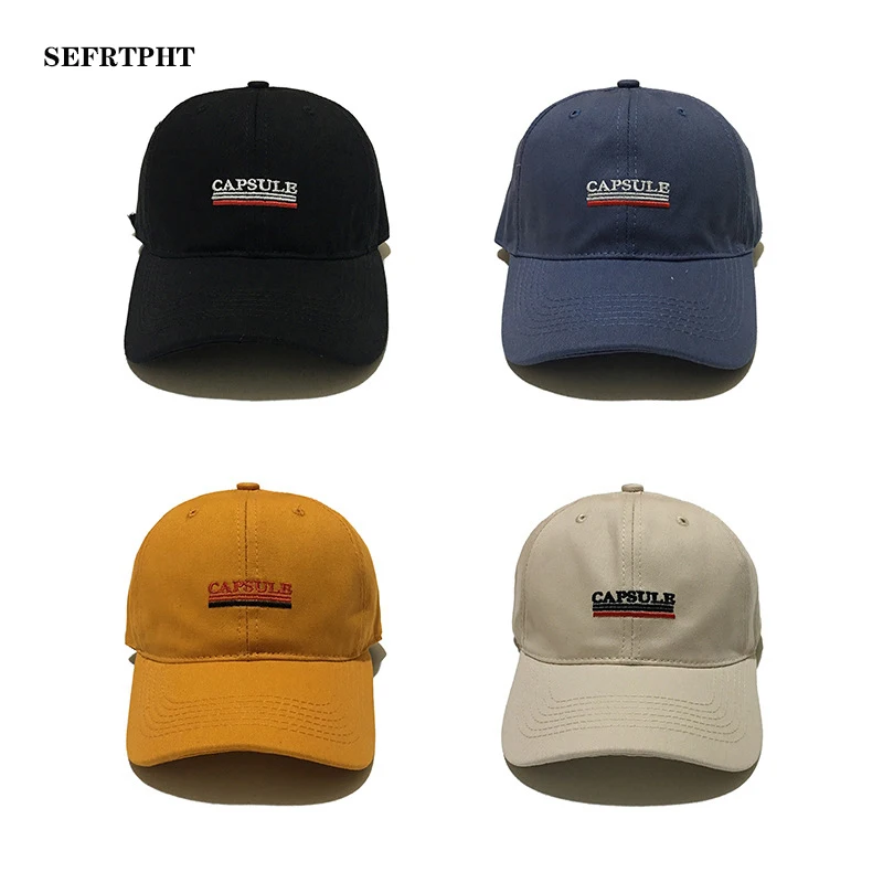 

New 100% Cotton personality Baseball Cap capsule Embroidery baseball cap Fashion Hats For Men and Women Dad Hat Black gorras