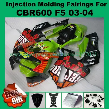 

Free screws+gifts Injection mold for HONDA CBR600RR F5 03 04 Green Red L325 CBR 600RR 2003 2004 cbr 600 ABS Fairings set
