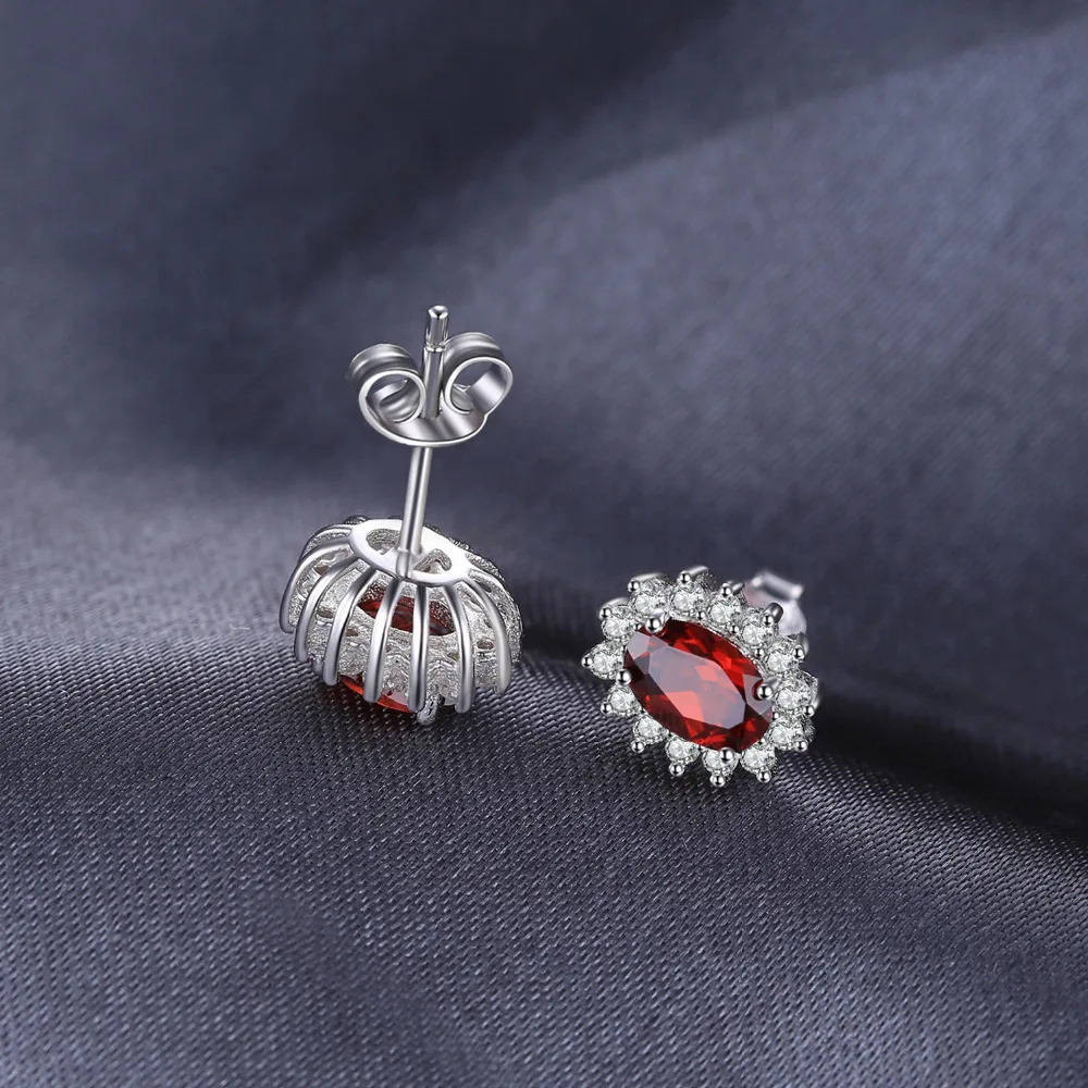 JewelryPalace Принцесса Диана Уильям Кейт Миддлтон 1.3ct натуральный гранат нимб серьги