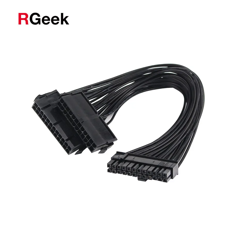 24 Pin 2-Way Dual PSU Power Supply Starting Cable for ATX Motherboard (30cm) for Mining