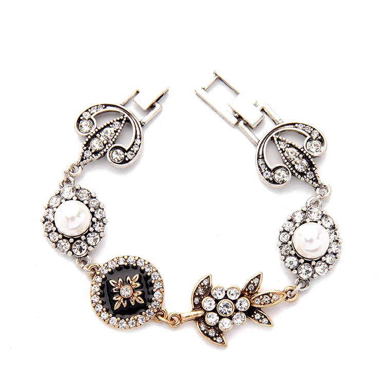 AB-sl00651/tracysger/модные солнцезащитные очки в стиле ретро с сплава из жемчуга браслет