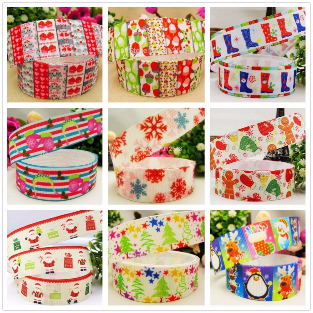 

1591972, 10yard 22mm Christmas series, printed grosgrain ribbon, DIY craft materials, Christmas style.