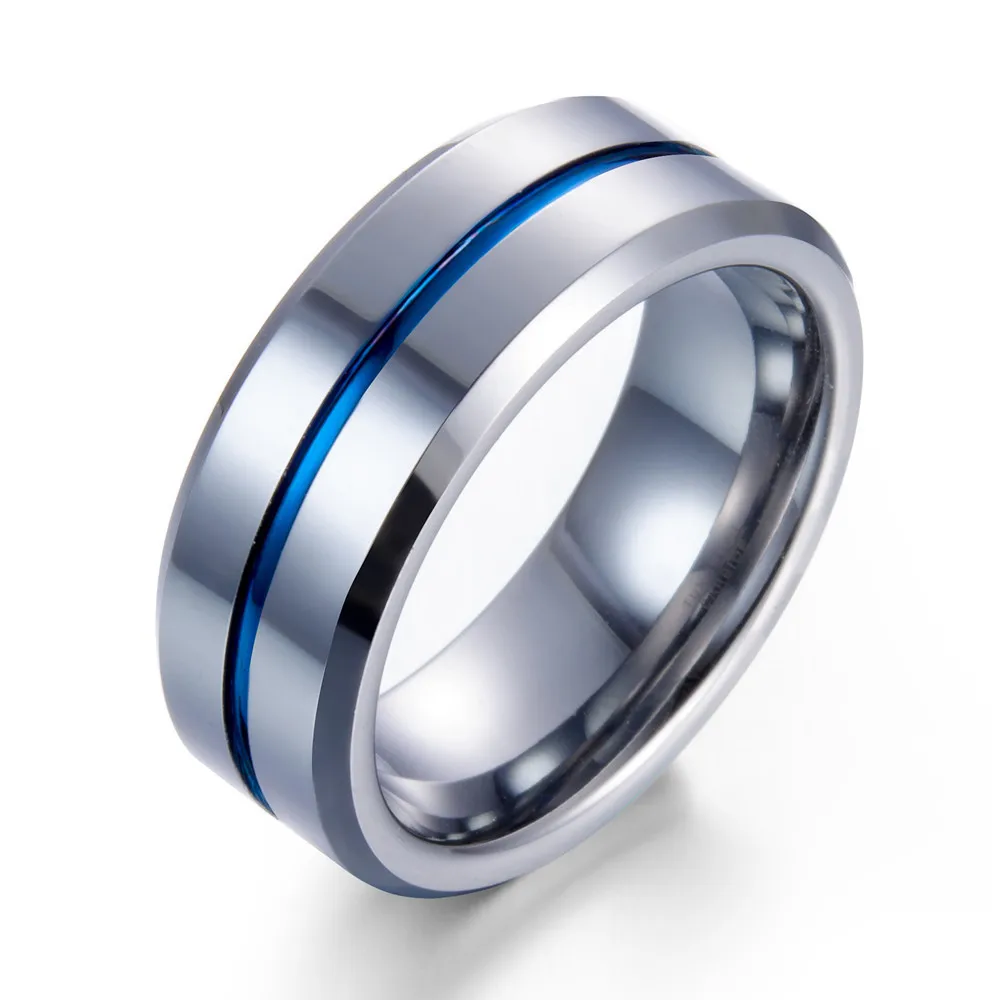 Кольца His& Her для пар, наборы женских колец из белого золота с голубым камнем CZ, обручальные свадебные кольца, мужские обручальные кольца из нержавеющей стали