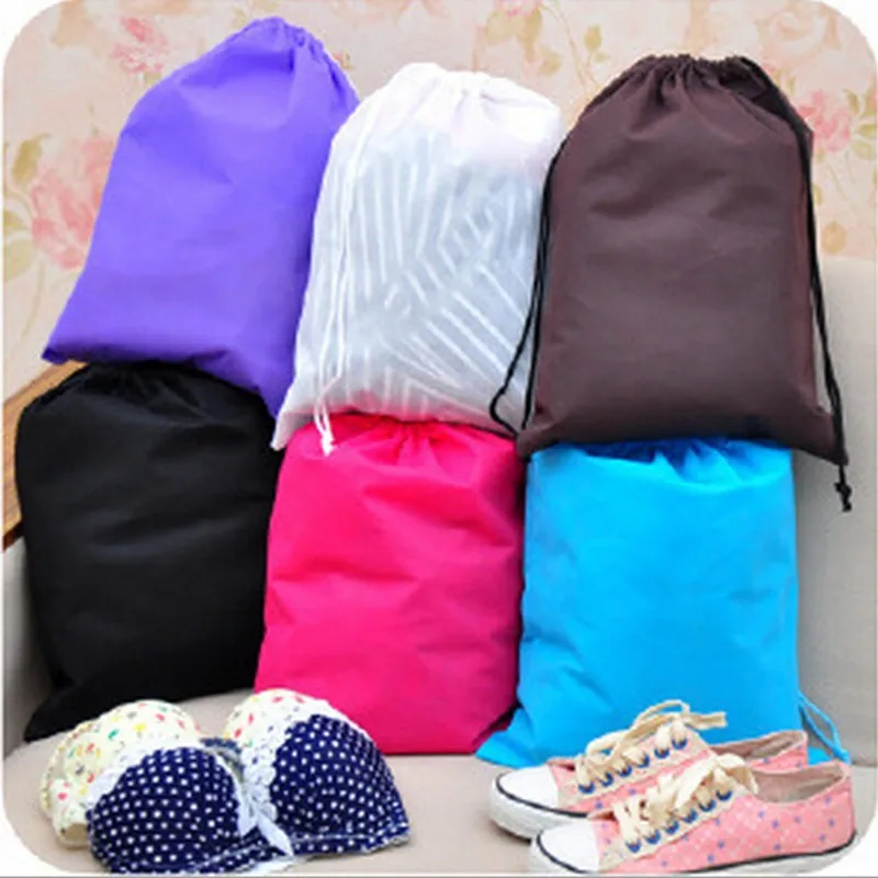 500x 방수 부직포 신발 보관 가방 여행 워시 파우치 6 색 30*40 cm