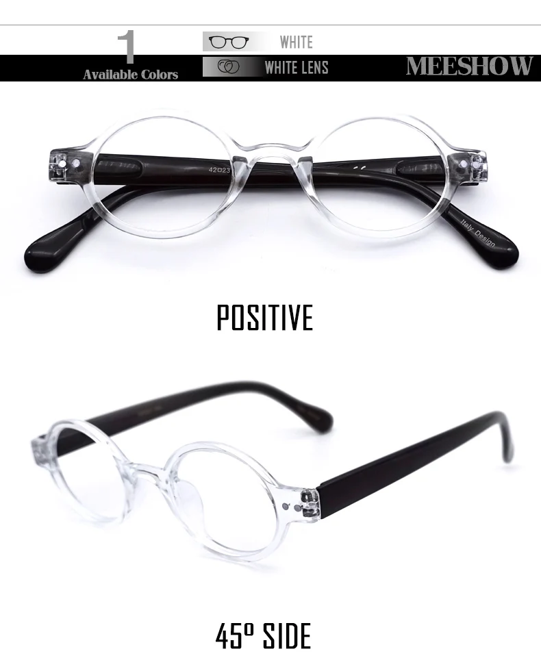 Meeshow, круглые мужские очки для чтения, wo, мужские очки с диоптриями, Ретро стиль, европейский стиль, прозрачные летние очки для глаз+ 2,25+ 1,75+ 4,0 1730