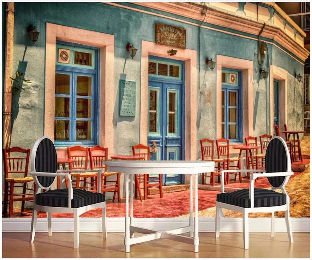 

custom mural 3d photo wallpaper for bedroom European street cafe tooling Background wall living room wallpaper for walls 3 d