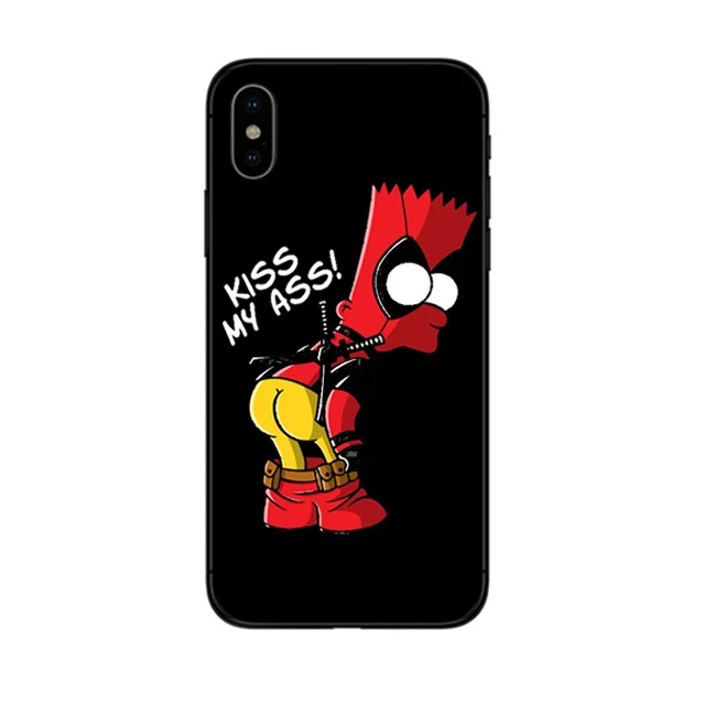 Черный силиконовый чехол для телефона Homer J. Simpson для iPhone 6, 6 s, 7, 8 Plus, X, 10, XR, XS, Max, 5, 5S, SE, Bart, Simpson, забавный мультяшный чехол