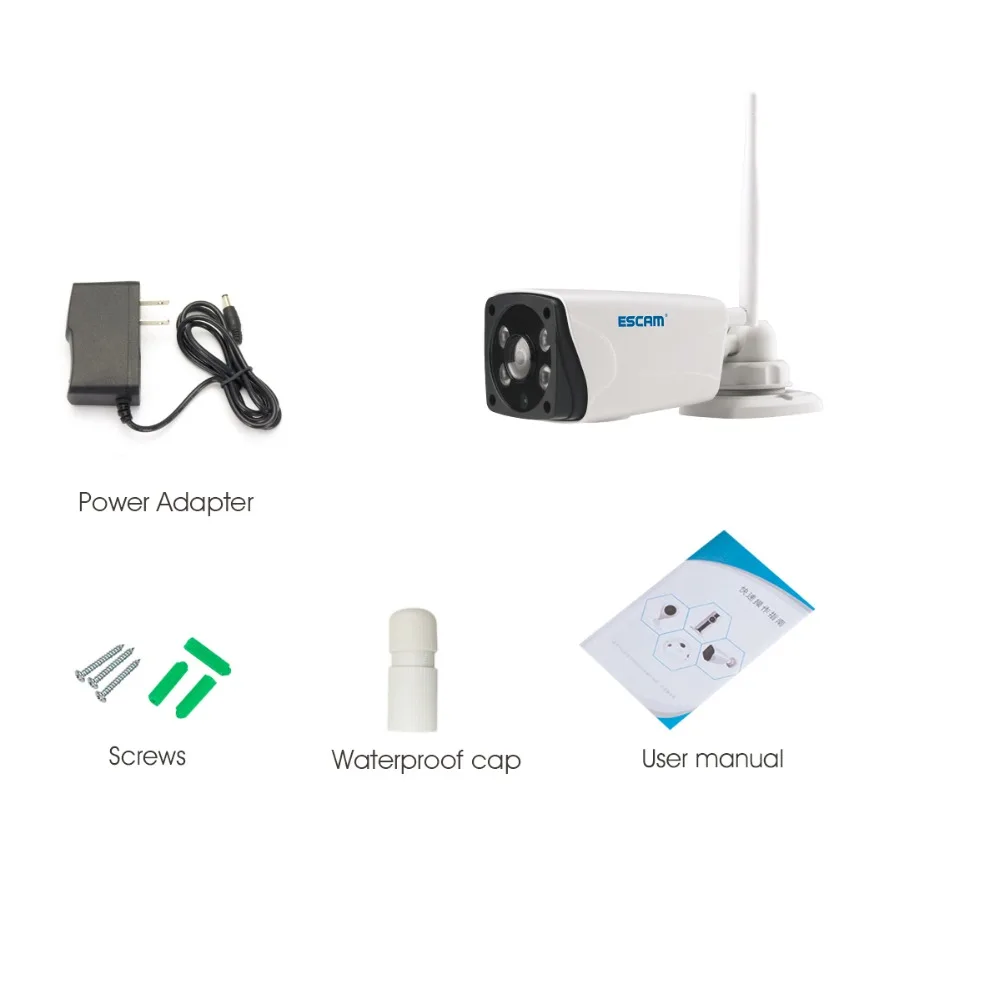 Escam Moon QP02 2MP HD 1080P WIFI Alarm Camera Outdoor Bullet IR-Cut 180 degree Security ip Camera Support Max 64G TF card (23)
