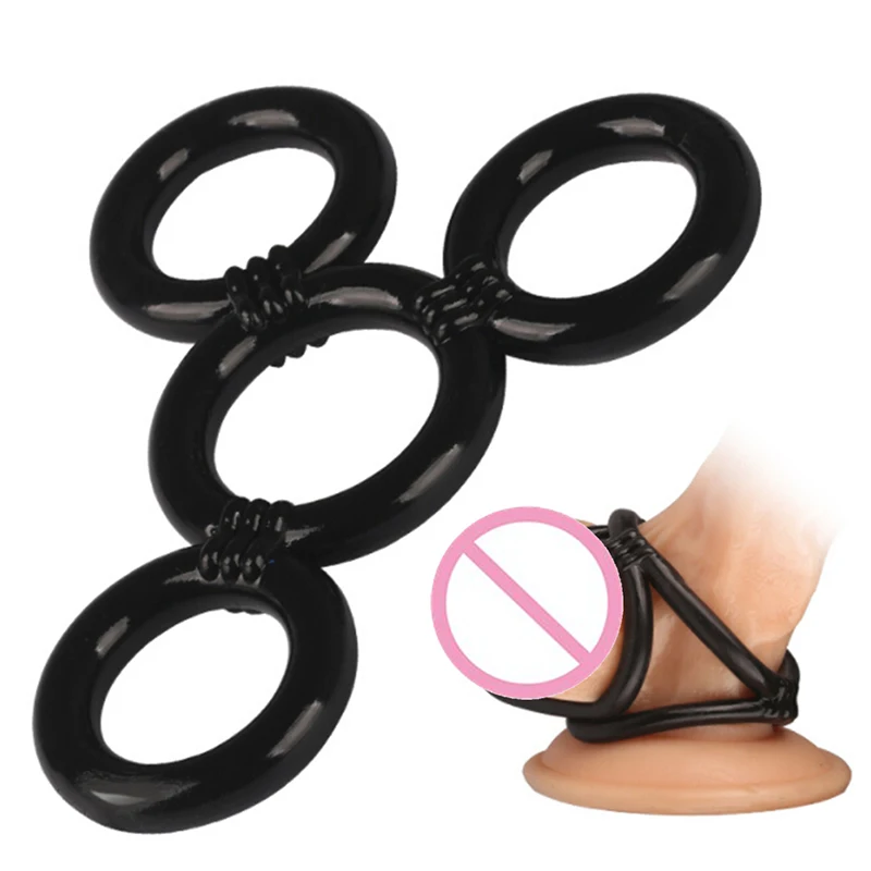 Four Penis Cock Ring Rabbit Ear Delay Ring Time Lasting Erotic Men Sex Adult Toy Product Game Tool Party Body Jewelry New