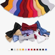 Bow Ties Self Tie Men's Fashion Solid Color Bowtie Adjustable Business Wedding Papillon For Men Accessories