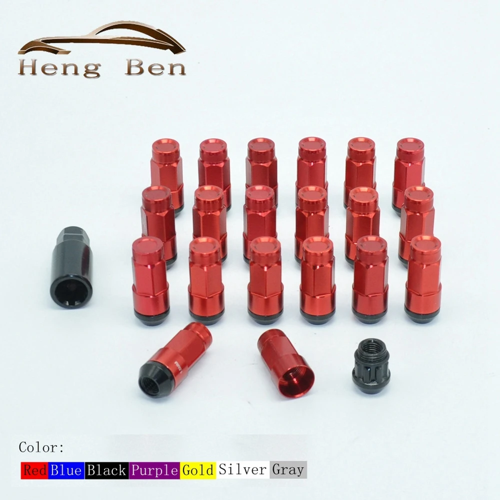

2017 New Racing 20Pcs Set Composite Nut Anti Theft Alloy Aluminum Lock Wheel Lug Nut Bolt M12x1.5 M12x1.25