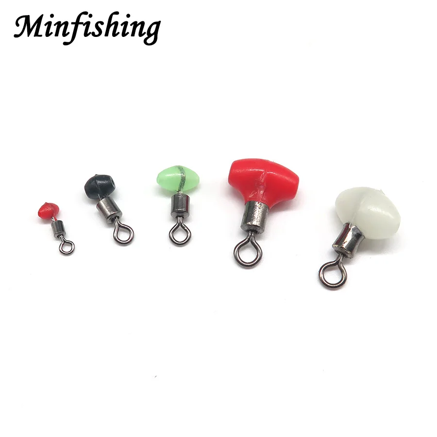 Minfishing 25pcs Fishing Swivels with fishing bead Rolling Swivels