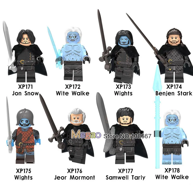 

Legoings Game of Thrones 8 White Walker Jon Snow Benjen Stark Samwell Tarly Jepr Mormont Building Blocks Toy for Children Gift